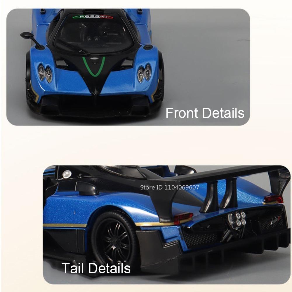 1:32 Pagani Zonda R Huayra Bc Sportwagen Spielzeugmodelle Legierung Druckguss Sound Licht Türen Öffnen Rückzieher Mini-Supersportwagen Für Jungen Geschenke