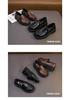 Kinderschuhe im britischen Stil aus schwarzem Leder - Lässige Frühjahrs-/Herbst-Fahrschuhe für Jungen und Mädchen