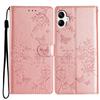 For Samsung Galaxy A07 Wallet Phone Case Butterfly Floral Imprint Leather Flip Cover with Strap