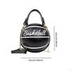 Basketball Shaped Crossbody Bag Clutch Zipper PU Shoulder for Vacation Phone