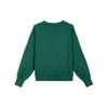 adidas Solid Color Small Logo Crew Neck Pullover Comfortable Long Sleeve Sweatshirt Women Sweatshirt Forest-Green IY6755