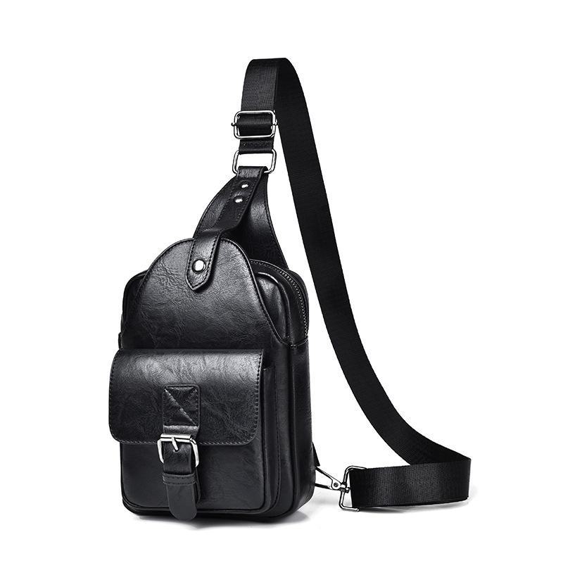 

Мужская ретро повседневная большая вместительная водонепроницаемая сумка через плечо чёрный