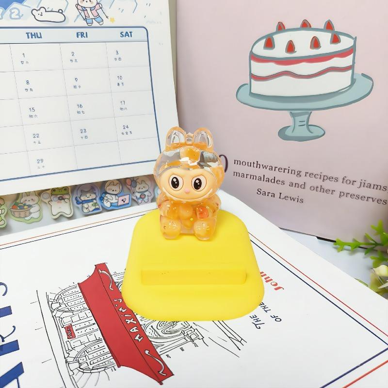 Cute Oil Cartoon Floating Quicksand Bottle Rabbit Mobile Phone Holder Desktop Ornament
