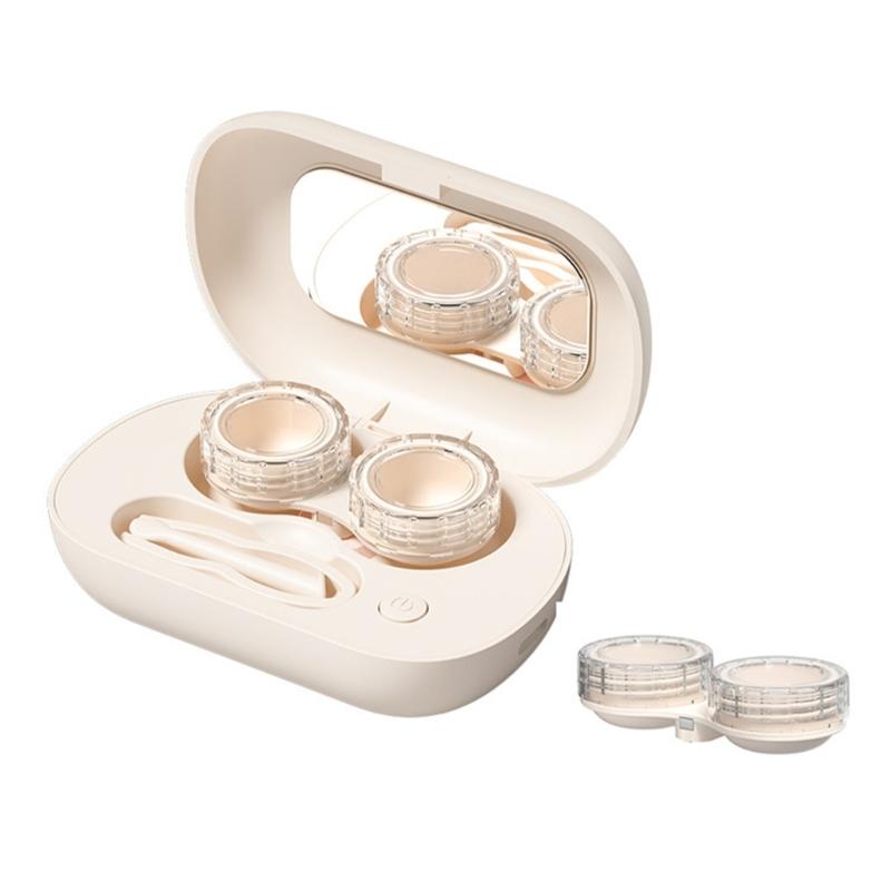 Portable USB Rechargeable Contact Lenses Cleaning Box That Removes Deposits Effectively Without Hand Rubbing