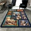 Canine Portraits Pattern Rug Floor Mat for Living Room or Bedroom Soft and Comfortable Carpet a Gift for Birthday and Holiday.
