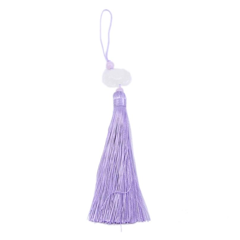 White Jade Lotus DIY Jewelry Curtain Clothes Decorative Accessories Key Car Bag Hanger Craft Tassels