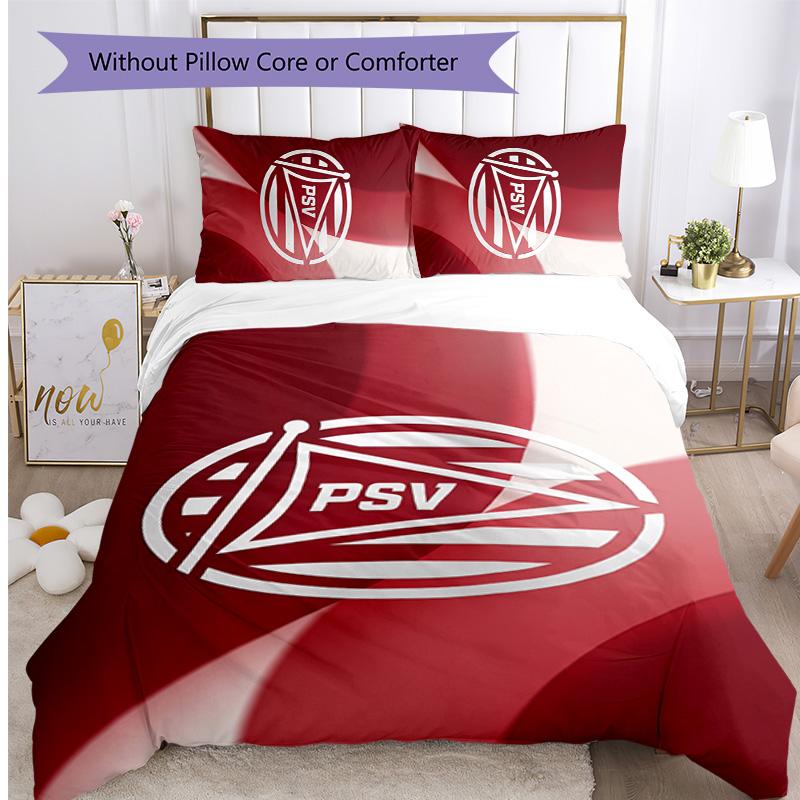 PSV Eindhoven FC Printed 3PCS Bedding Set Breathable Duvet Cover with Pillowcases Decorative Bed Linen for Bedroom Home
