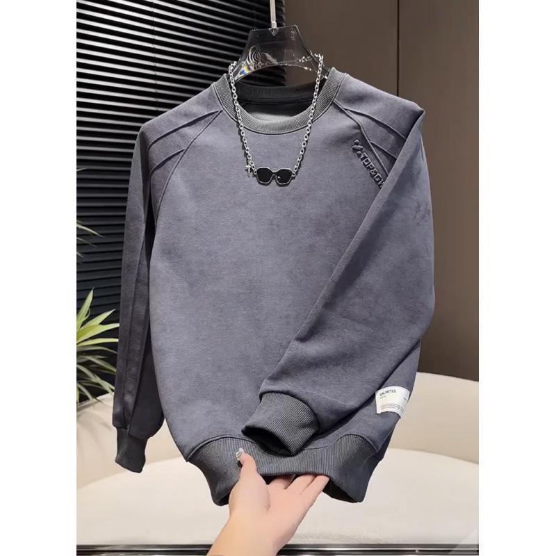 Herren Trendy Tie-Dye Buchstaben Sweatshirt - Rundhals, Lässiges Oversized Herbst T-Shirt