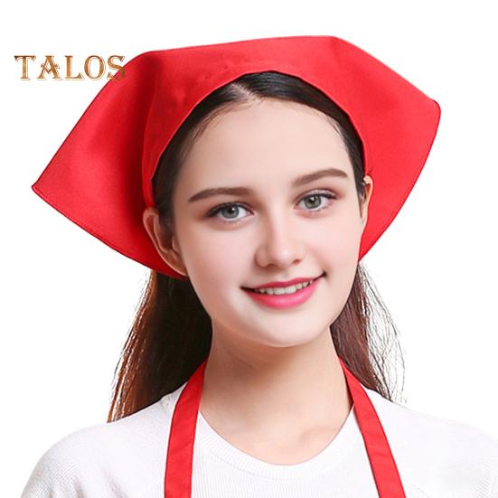 Triangle Head Scarf Women Hair Bandana Waiter Work Headscarf for Kitchen Restaurant Female Chef Cap for Bakers Baristas Cleaners