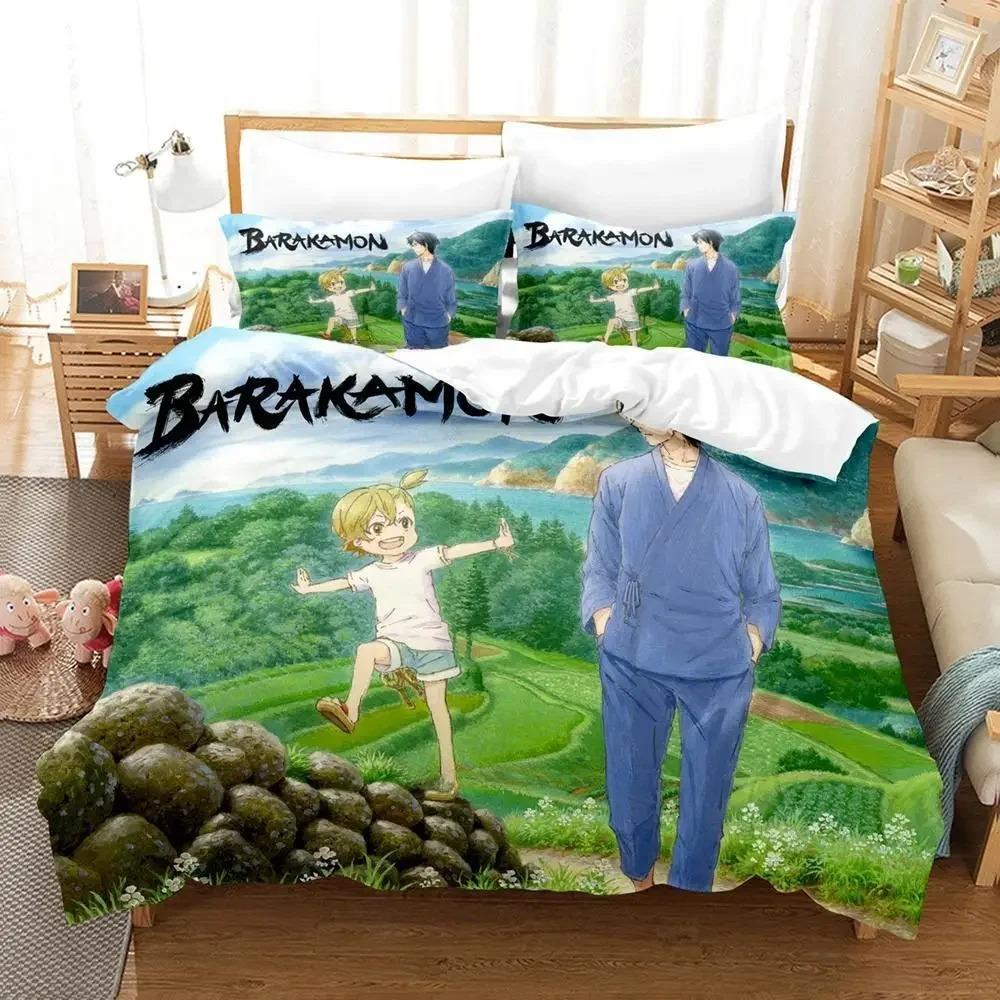 Barakamon Bedding Set Single Twin Full Queen King Size Bed Set Adult Kid Bedroom Duvet Cover Sets 3D Anime Bed Sheet Set