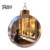 Garden Holiday Ornaments Glowing Christmas Story Ornament, Light-Up 3D Hanging Ball with Warm LED, Mini Decorative Spheres for Holidays Scene