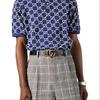 Gucci GG Marmont Doppel-G-Logo Styling-Schnalle hellgoldfarbene Accessoires Ledergürtel Herren schwarz Breite 3cm 4145160YA0G