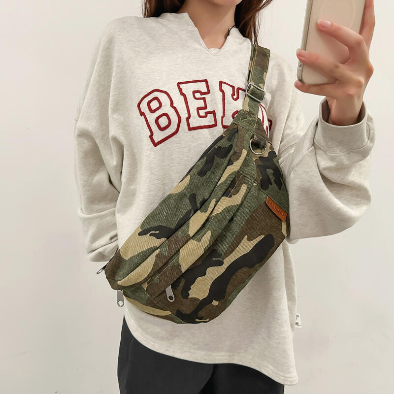 Camouflage Canvas Sling Bag – Durable & Stylish Crossbody Bag for Outdoor, Travel, and Everyday Use