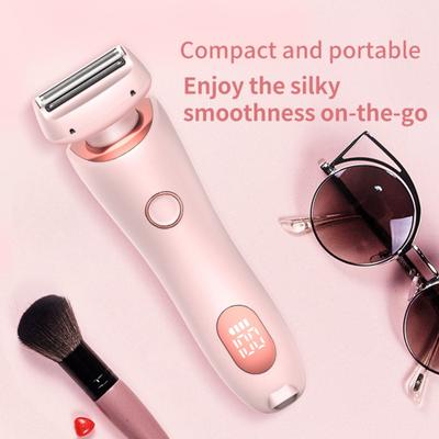 Elektrischer Rasierer für Frauen, LED-Anzeige, wiederaufladbar, USB, wasserdicht, tragbar, für Gesicht, Körper, Bikinizone, Arm und Bein, Haarentfernung, Epilierer, Rasierer