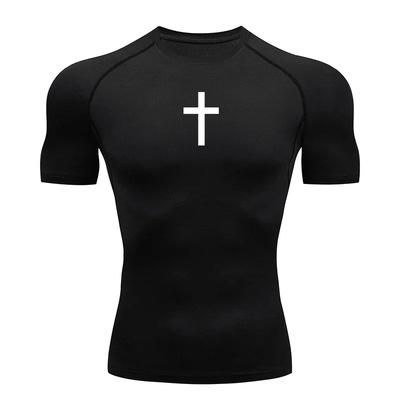 Trainings Kompressionsshirts Sportliche Schnelltrocknende T-Shirts Herren Fitnessstudio Fitness Schweißabsorbierend Hohe Elastizität Unterhemden Oberteile Kurzarm Rash Guard