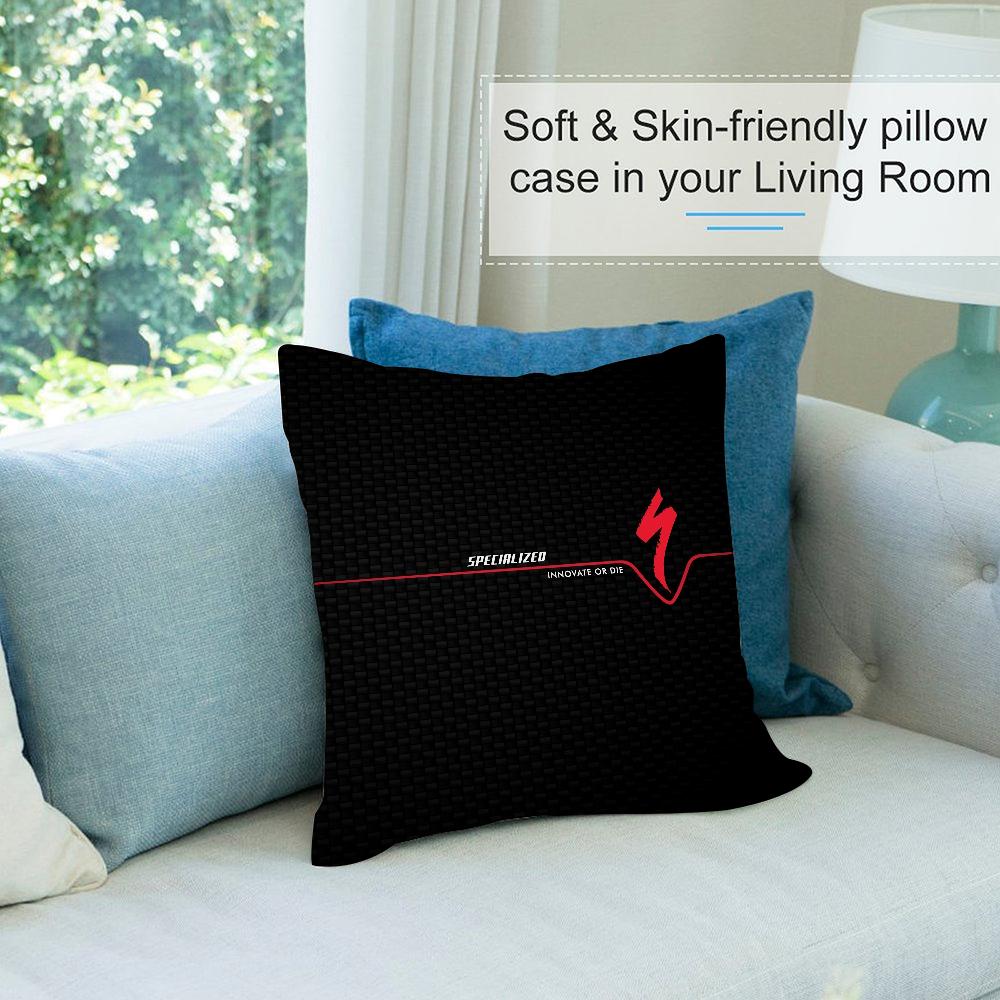 S-SpecializedS Mountain Bike Pillow Case Short Plush Pillow Covers Sofa Decorative Gift Home Double-sided Printing Cushion Cover