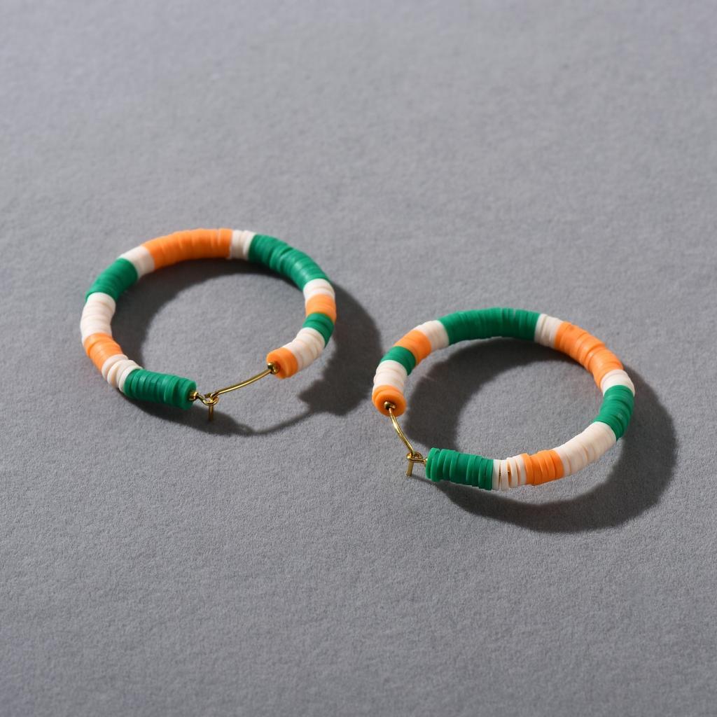 Summer Vacation Beach C-Shaped Ceramics Colorful Candy Color Exaggerated Earrings Earrings Female Niche Dopamine Earrings