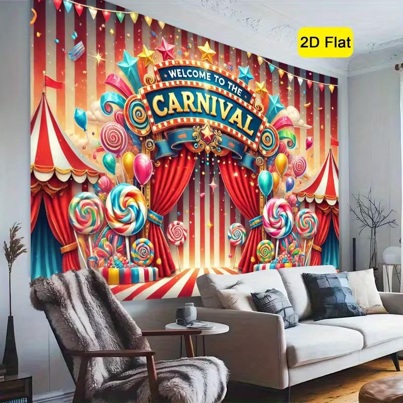 2D Welcome To the Carnival Photography Backdrop for Carnival Party & Photo Booth