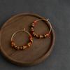 Retro Melaard Tiger's Eye Handmade French Light Luxury Stud Earrings for Women