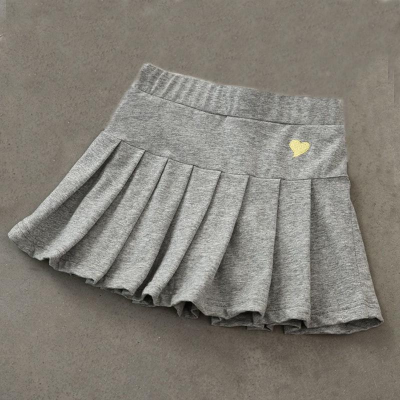

Модная плиссированная юбка для маленьких девочек, детская юбка, юбки с высокой талией для девочек, летняя детская юбка-петти, повседневная детская одежда 120 серый