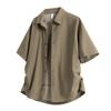 Retro Workwear Short Sleeved Shirt Men's Loose Collared Casual Shirt Summer Shirt