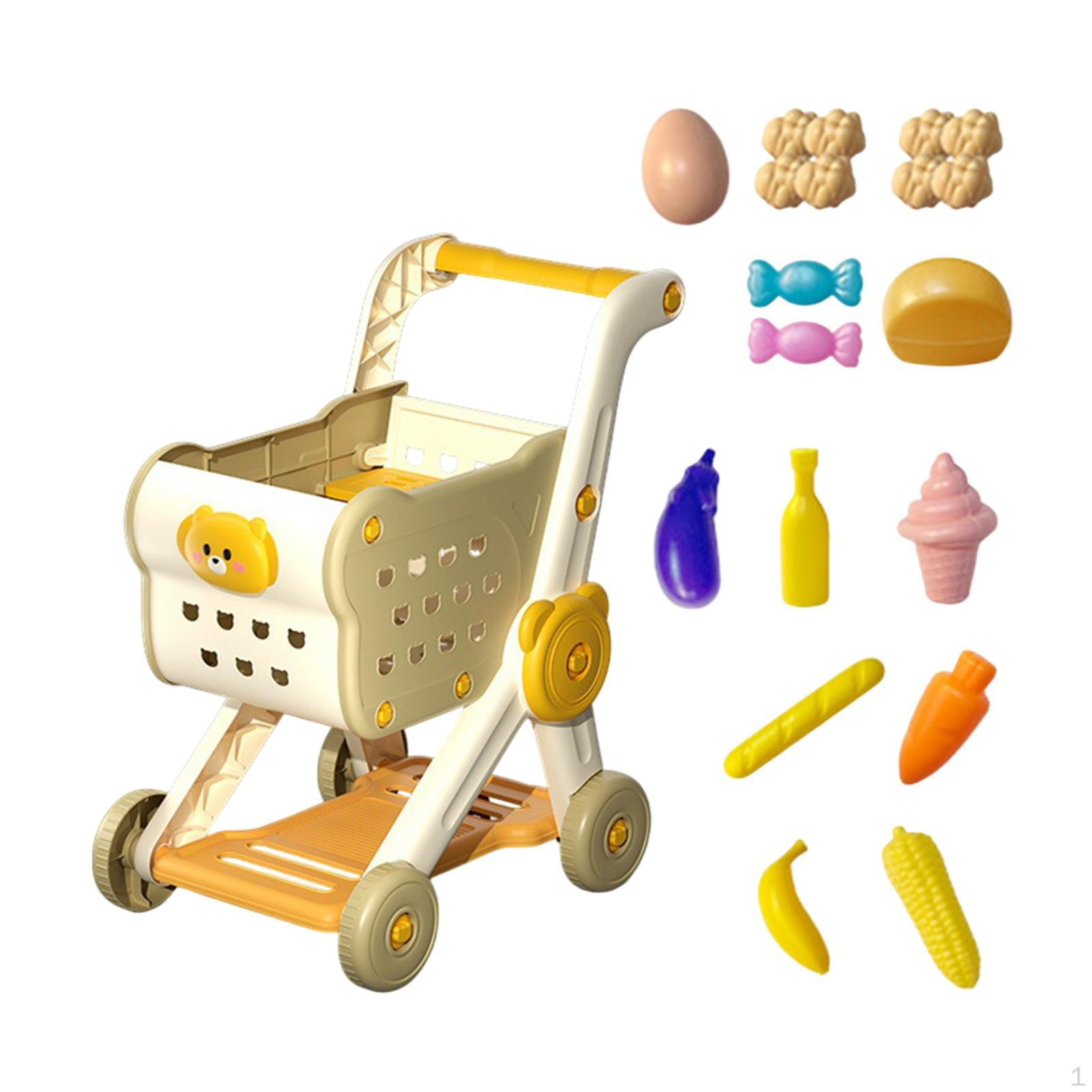 

Детская корзина для покупок с 15 предметами игрушечной еды для развития навыков обучения