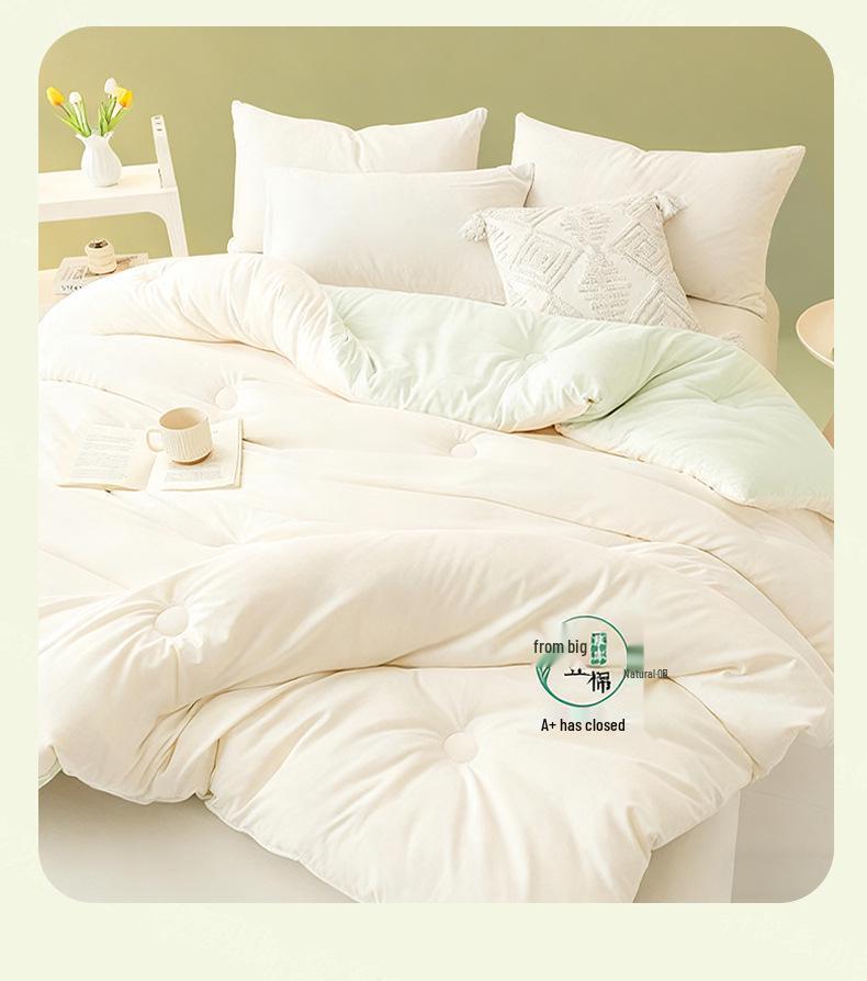 Thickened Soybean Fiber Quilt - Warm, Cold-Proof Bedding for Dormitory - Double-Sized, Perfect for All Seasons.