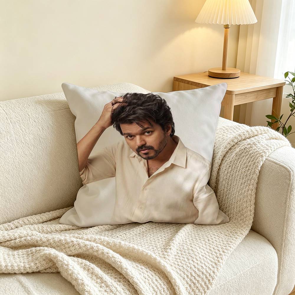 T-Thalapathy V-Vijay India Square Double-Sided printed Pillow Case Bedroom Bedside Pillow Sofa Cushion Cover