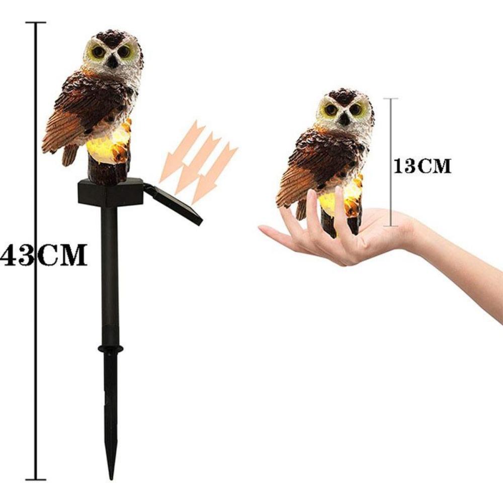 Solar Resin Owl LED Light Outdoor Waterproof Ground Plug Light Courtyard Lawn Landscape Light LED Outdoor Garden Decoration Light