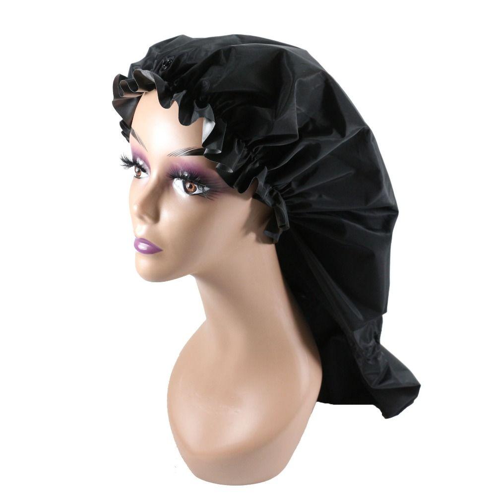 Hot Large Shower Caps Waterproof Large Size Bath Caps Reusable Hair Bonnets for Women Long Hair
