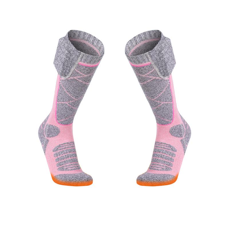 USB Rechargeable Heated Knee-High Socks for Winter Skiing and Outdoor Sports