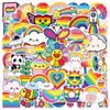 50PCS Cartoon Cute Rainbow Stickers Phone Tablet Waterproof Helmet Car Decoration Stationary Stickers