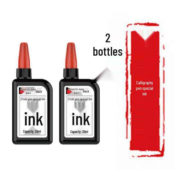 Jin Wannian Xiang Red Ink Refillable Calligraphy Practice Pen - Portable Regular Script Brush Pen