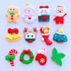 12 Stück Neue Süße Cartoon-Weihnachtsserie Flache Rückseite Harz-Cabochons Scrapbooking DIY Schmuck Handwerk Dekoration Zubehör