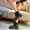 Fashion Women's Boots British Thick Soled High Rise Short Boots Women's New Soft Leather Anti-skid Short Boots In Autumn and Winter 2024