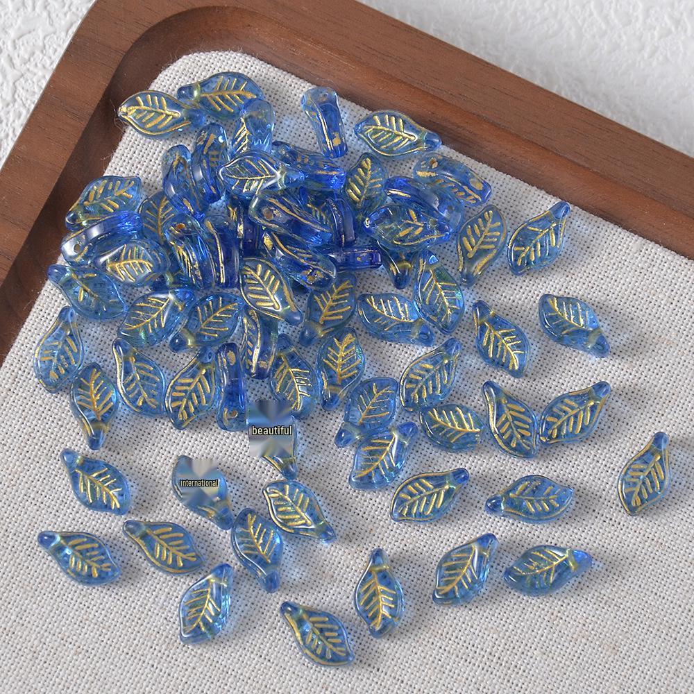 Czech Glass Hollow Maple Leaf Beads for DIY Hair Accessories