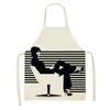 1ks Dámské grafický potisk Kuchyňské zástěry Dámské Lněný bryndák proti znečištění Bez rukávů Zástěry na čištění domácnosti Příslušenství pro domácí vaření