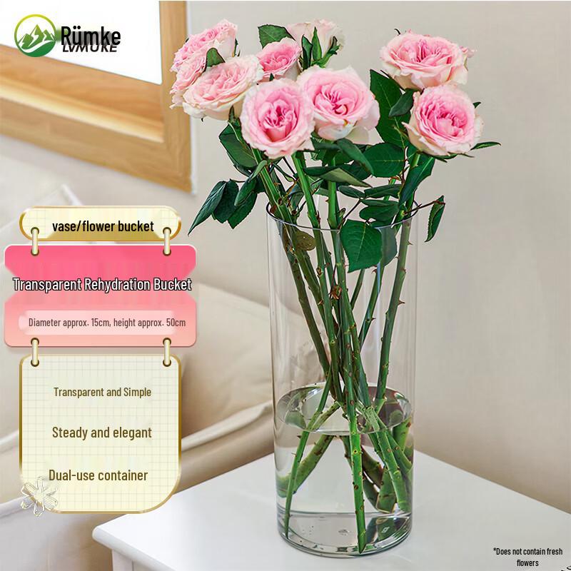 Lvmke Transparent Acrylic Tall Flower Vase