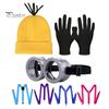 Themed Costume Full Set Knit Hat Set, Retro Round Glasses Suspenders Gloves, Halloween Party Holiday Masquerade Dress Up Cosplay Accessories