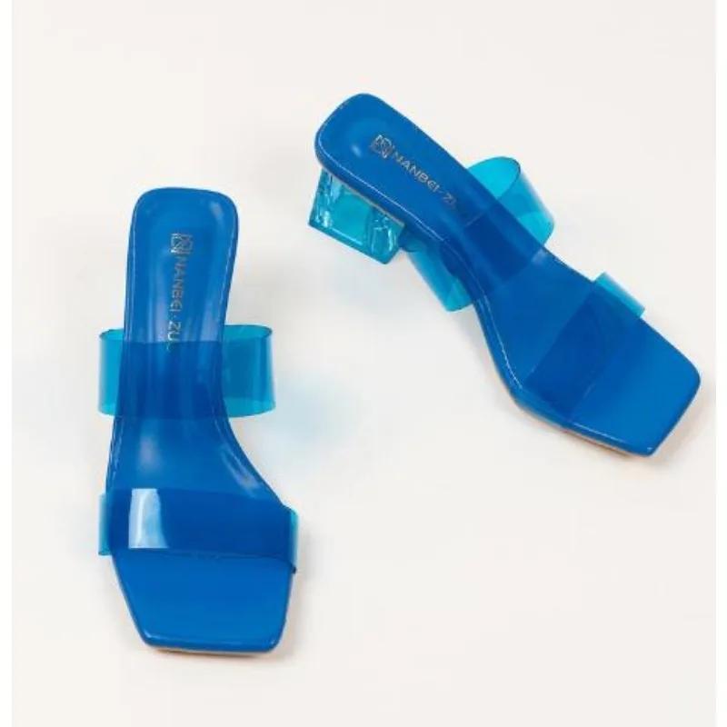 Plus Size 35-43 Women's Shoes Summer Concise Slippers Square Toe Shallow Slippers High Quality Luxury Slippers