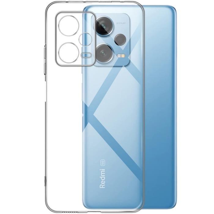 Case and Neck Strap for Xiaomi REDMI NOTE 12 PRO PLUS 5G - Transparent Soft TPU Black Adjustable Cord Phonillico®