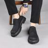 Fashion Men Shoes Black Fashion Business Leather Shoe Platform Oxfords Anti-slip Thick Tottom Male Derby Shoe New Male Outdoor Footwear