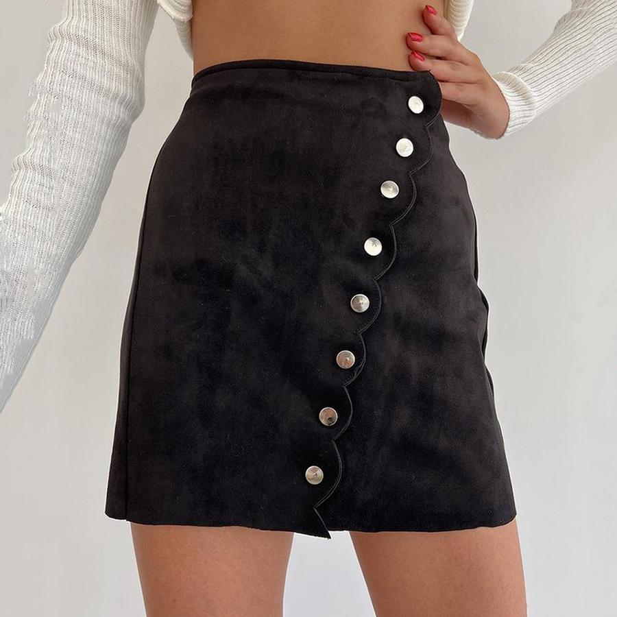 Women's Sexy Little Miss Puffer Skirt Autumn Winter New Fashion One-Buckle Bodycon Mini Skirt
