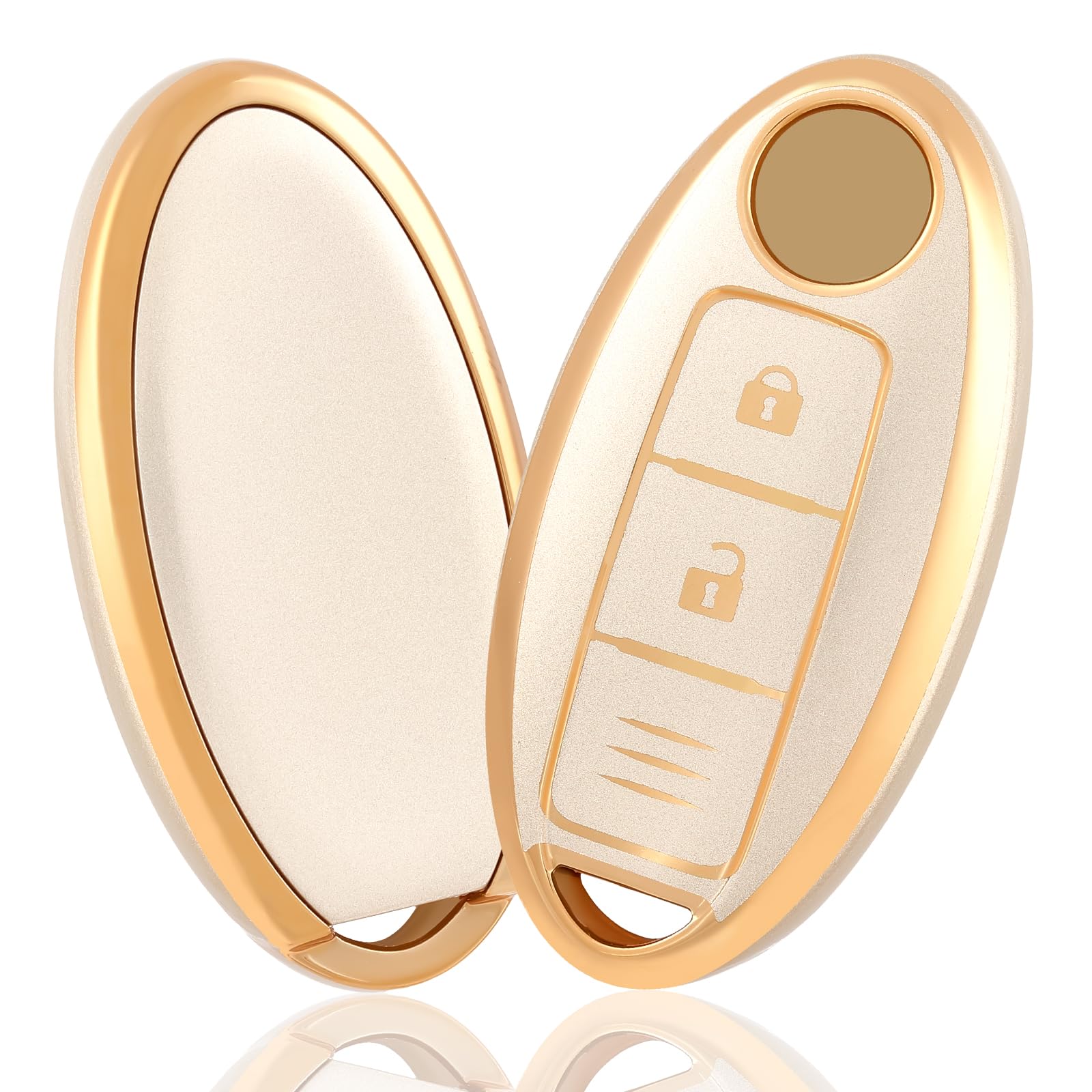 

OFF WE GO TPU Car Key Shell Key Cover, Compatible with Nissan New Notebook, золотий