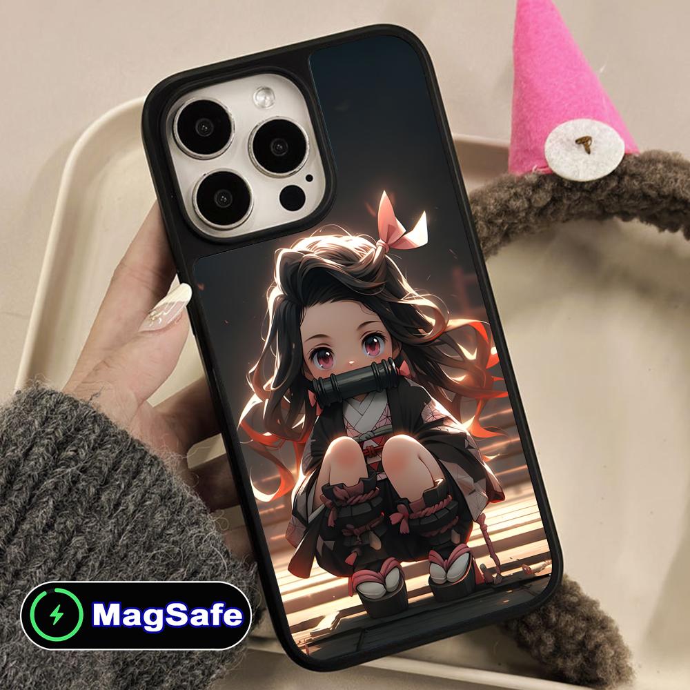 Blade Extinction Anime Nezuko Phone Case for iPhone 17 16 15 14 13 12 11 Air Pro Max Plus Magsafe Matte Surface Colorful Cover