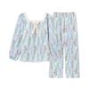 [PHOLEEY] Women's Printed Pajamas, Cute Patterned Long Sleeve Pants, Suitable for Winter Home Wear, Top and Bottom Set, Moisture Absorption,