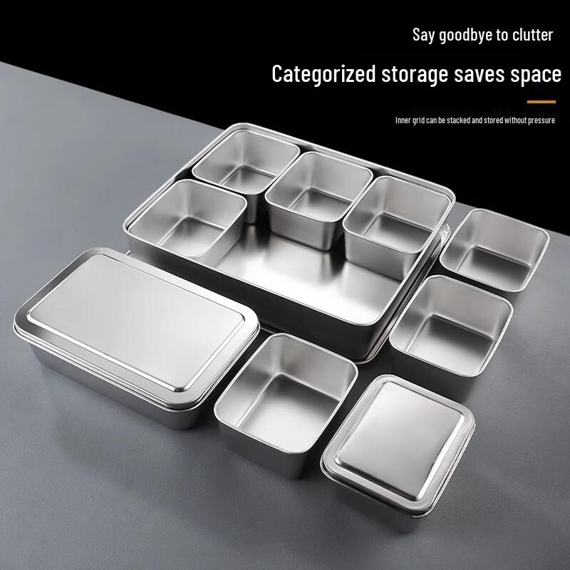Jingqingfu Commercial Stainless Steel Multi-Compartment Seasoning Box