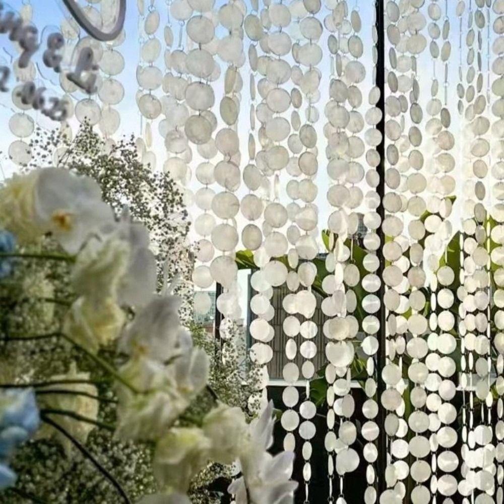 Partitions Curtain Wedding Shell Hanging Curtain Round Shell Decor Curtain  Birthday Party