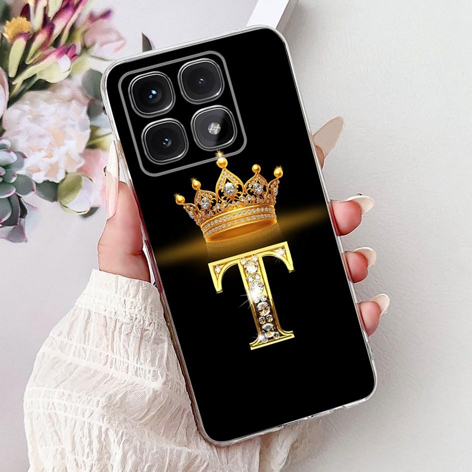 For Xiaomi 14T Pro 5G Case Luxury Crown Letters Soft Silicone Couple Phone Cover For Xiaomi 14T Mi14T 14TPro 2024 Protect Shells