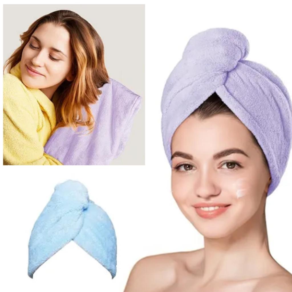 3pcs Coral Fleece Hair Towel Women Plain Soft Absorbent Microfiber Drying Hair Wrap Towels